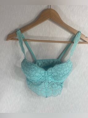 PINK Longline Lace Bra Padded Underwire Adjustable Straps Pullover Comfy Size XS